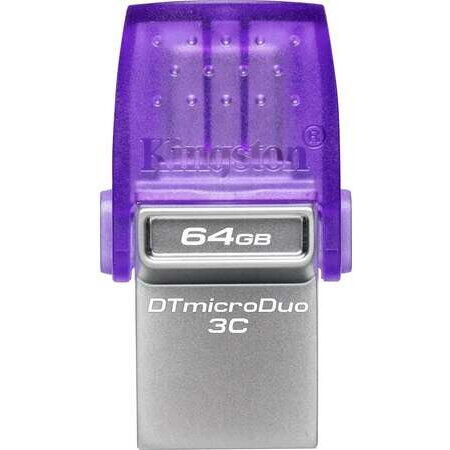 Memorie USB Kingston DataTraveler microDuo 3C G3, 64GB, USB-C 3.0, USB-A 3.0, Mov