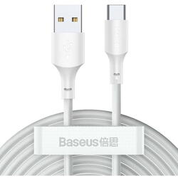 Cablu de date Baseus TZCATZJ-02, USB - USB Type-C, 1.5 m, 40W, 5A, Alb