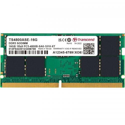 Memorie SO-DIMM Transcend JetRam, 16GB, DDR5-4800Mhz, CL40