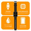 Smartwatch AMOLED E-Boda SQ - Vega Pro, Procesor Realtek, Standard IP67 protecte pentru expunere la apa, Aplicatie dedicata, Negru