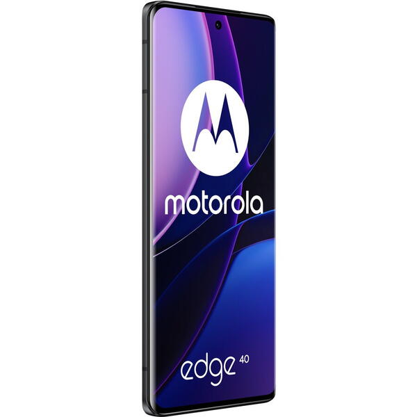 Telefon mobil Motorola Edge 40, Dual SIM, 8GB RAM, 256GB, 5G, Leather Eclipse Negru