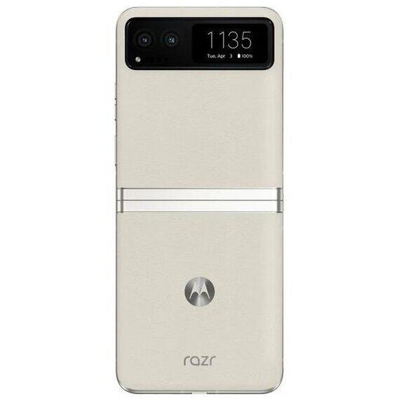 Telefon Mobil Motorola Razr 40, Procesor Qualcomm SM7450-AB Snapdragon 7 Gen 1, Octa-Core, Foldable LTPO AMOLED Capacitive touchscreen 6.9", 8GB RAM, 256GB Flash, Camera Duala 64 + 13 MP, 5G, Wi-Fi, Dual SIM, Android, Bej
