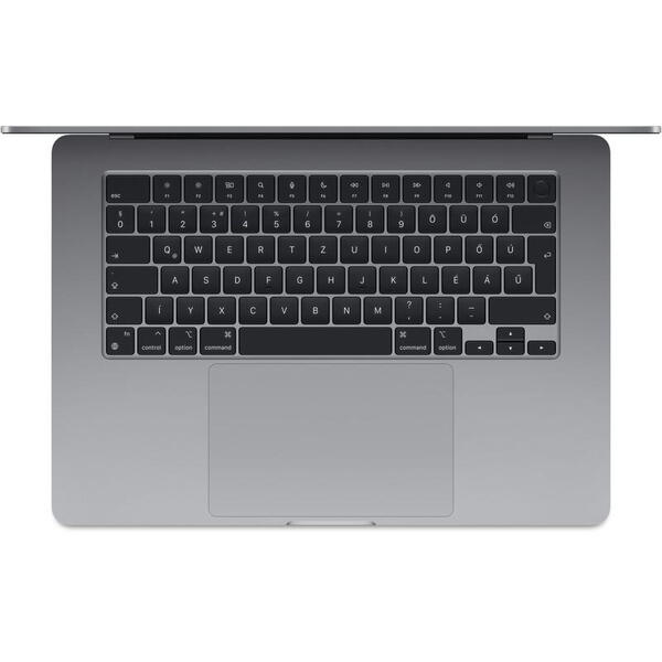 Laptop Apple MacBook Air 15" cu procesor Apple M2, 8 nuclee CPU si 10 nuclee GPU, 8GB, 512GB SSD, Space Grey, INT KB