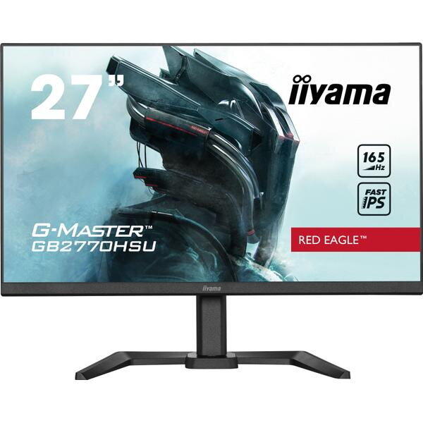 Monitor Gaming Fast IPS LED iiyama G-MASTER 27" GB2770HSU-B5, Full HD (1920 x 1080), HDMI, DisplayPort, AMD FreeSync, Pivot, Boxe, 165 Hz, 0.8 ms, Negru