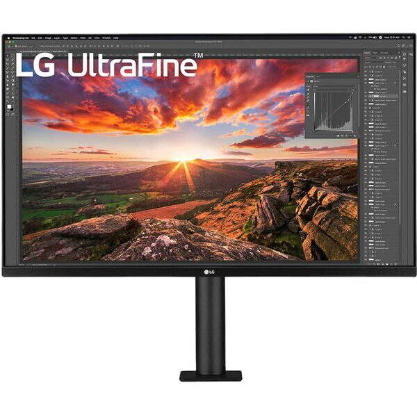 Monitor IPS LED LG UltraFine 31.5" 32UN880P-B, UHD (3840 x 2160), HDMI, DisplayPort, Boxe, Pivot, Negru