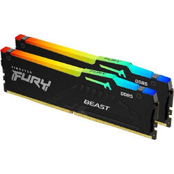 Memorii Kingston FURY Beast RGB 16GB (2x8GB) DDR5 6000MHz CL40 Dual Channel Kit