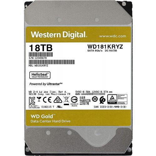 HDD Server Western Digital Gold Enterprise Class, 18TB, SATA, 3.5", Bulk