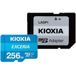 Card de memorie microSDXC Kioxia Exceria (M203), 256GB,UHS I U1+ adaptor