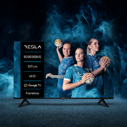 Televizor Tesla LED 50S635BUS, 126 cm, Smart Google TV, 4K Ultra HD, Clasa F, Negru