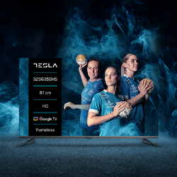 Televizor Tesla LED 32S635SHS, 80 cm, Smart Google TV, HD, Clasa E, Argintiu