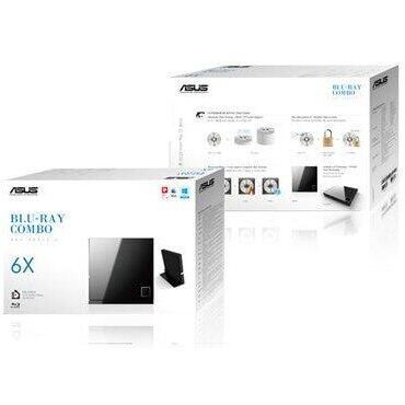Blu-ray extern ASUS SBC-06D2X-U, 6x BD-ROM, 8x DVD+/-R, USB2.0, Retail, Negru