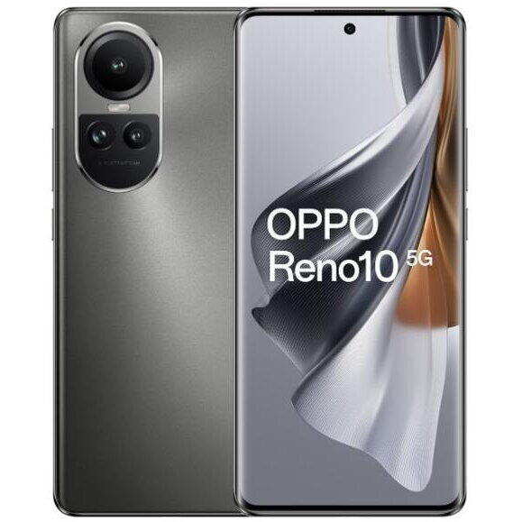 Telefon Mobil Oppo Reno10, Procesor Mediatek MT6877V Dimensity 7050, AMOLED touchscreen 6.7", 8GB RAM, 256GB Flash, Camera Tripla 64+32+8MP, Wi-Fi, 5G, Dual Sim, Android, Gri