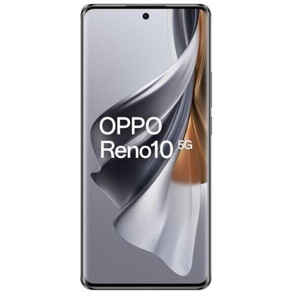 Telefon Mobil Oppo Reno10, Procesor Mediatek MT6877V Dimensity 7050, AMOLED touchscreen 6.7", 8GB RAM, 256GB Flash, Camera Tripla 64+32+8MP, Wi-Fi, 5G, Dual Sim, Android, Gri