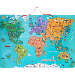 Harta lumii mare - puzzle magnetic (lb.romana)