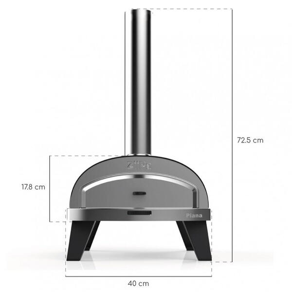 Cuptor pentru pizza compact pe peleti si lemne Carbon ZiiPa22-001