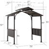 Pavilion gazebo din otel pentru gratar cu acoperis Sunjoy Aspe 244cm x 152cm negru A104001300