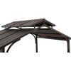 Pavilion gazebo din otel pentru gratar cu acoperis Sunjoy Aspe 244cm x 152cm negru A104001300