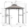 Pavilion gazebo din otel pentru gratar cu copertina Sunjoy Linas 244cm x 152cm maro/bej A103002203