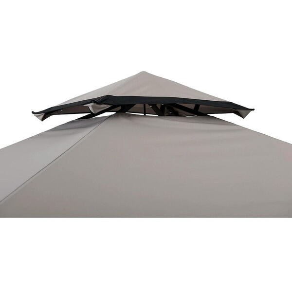 Pavilion gazebo din otel pentru gratar cu copertina Sunjoy Linas 244cm x 152cm negru/gri A103002201