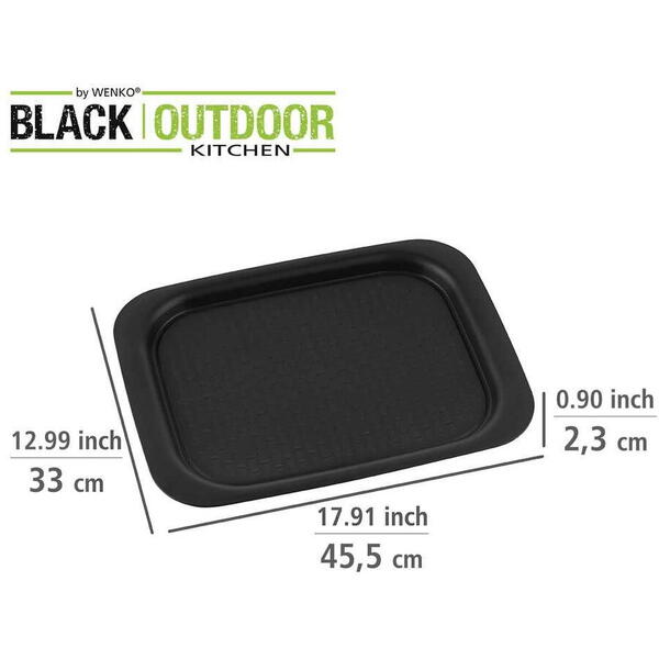 Tava antiderapanta XL Wenko Black Outdoor Kitchen 45,5 x 33 x 2,3 cm negru 55026100