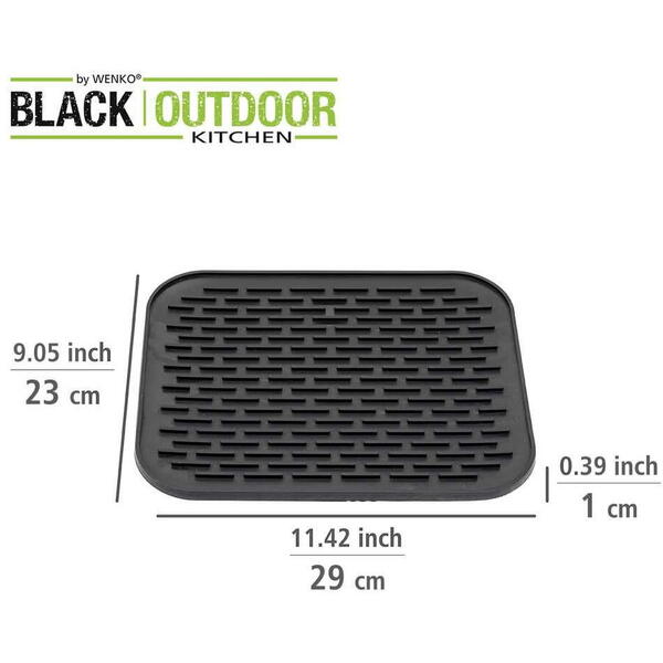 Suport din silicon Minu Wenko Black Outdoor Kitchen 29 x 23 x 1 cm negru 55006100