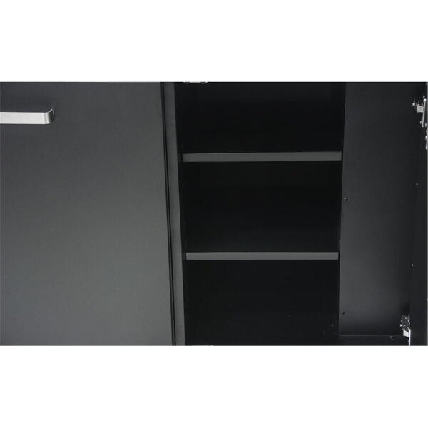 Modul bucatarie de exterior cu 3 usi, spatii depozitare si blat de lucru din inox Cozze negru 180 x 60 x 90 cm 90528