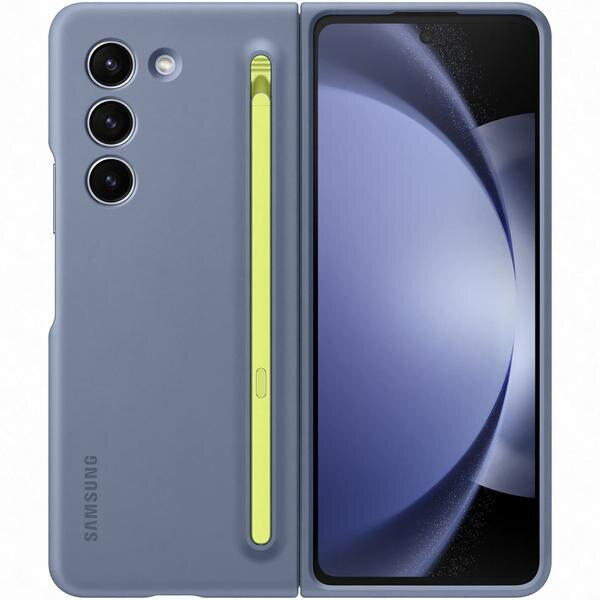 Husa de protectie Samsung Slim S-pen Case pentru Galaxy Z Fold 5, Albastru