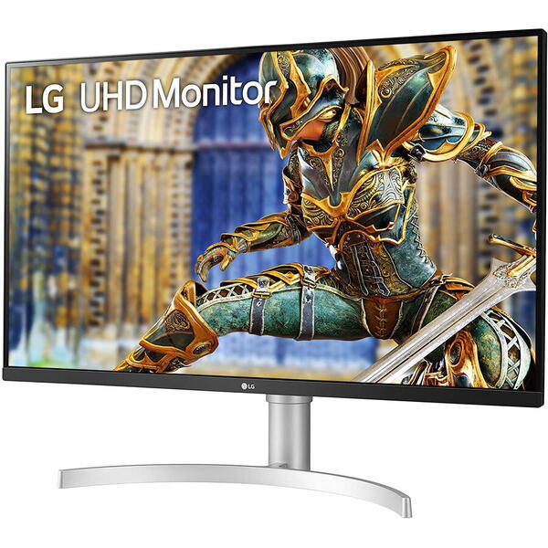 Monitor IPS LED LG 31.5" 32UN650P-W, UHD 3840 x 2160, HDMI, DisplayPort, AMD FreeSync, Boxe, Alb