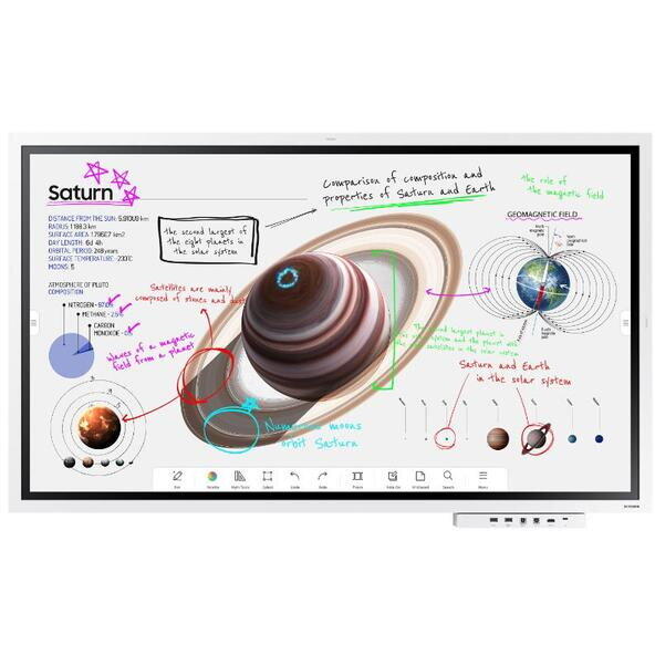 Tabla Interactiva Samsung Flip Pro 55" WM55B, Ultra HD (3840 x 2160), HDMI, DisplayPort, Wi-Fi, Touchscreen, Alb