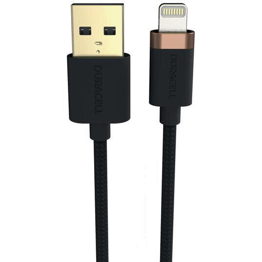 Cablu de date Duracell USB7022A, USB-A - Lightning, 5V/3A, 2m, Negru