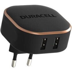 Incarcator retea Duracell DRACUSB16-EU, 24W, 2 x USB-A, 4.8A, Negru