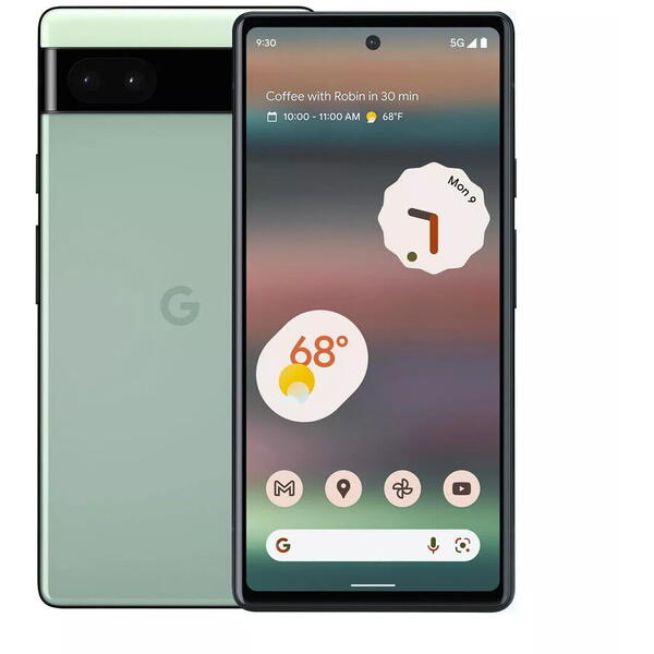 Telefon Mobil Google Pixel 6a, Procesor Google Tensor Octa-Core, AMOLED Capacitive Touchscreen 6.1", 6GB RAM, 128GB Flash, Camera Duala 12+12MP, Wi-Fi, 5G, Android, Verde