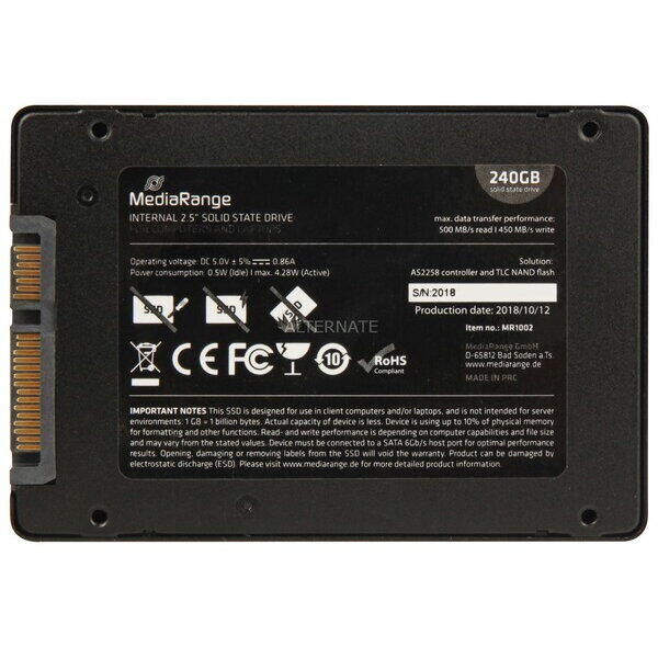 Solid State Drive SSD MediaRange MR1002, 240GB, 2.5 '', SATA III