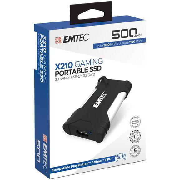 EMTEC Ssd Emetec X210G Gaming   portabil 500GB 3.2 Gen2 3D NAND USB-C