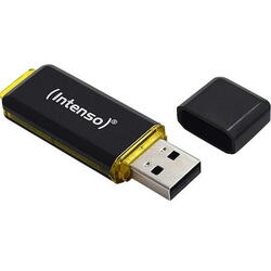 Memorie USB  Intenso High Speed Line - 128 GB - USB tip A - 3.2 Gen 1 (3.1 Gen 1) - 250 MB/s - Cap - Negru - Galben