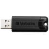 Memorie USB 3.0 Verbatim 128 GB Pinstripe , retractabila, neagra