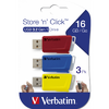 Memorie USB Verbatim Store' n Click 3x16GB USB 3.2 Red Blue Yellow