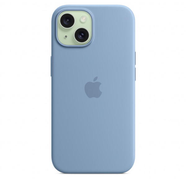 Husa telefon APPLE iPhone 15 Silicone Case cu MagSafe, Albastru deschis