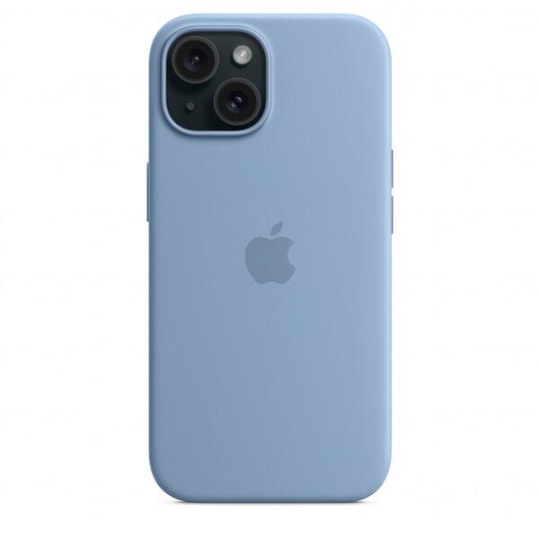 Husa telefon APPLE iPhone 15 Silicone Case cu MagSafe, Albastru deschis