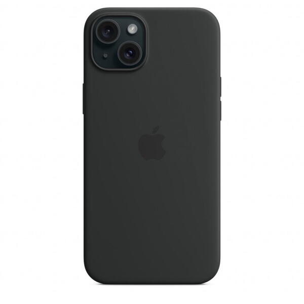 Husa telefon APPLE iPhone 15 Plus Silicone Case cu MagSafe, Negru