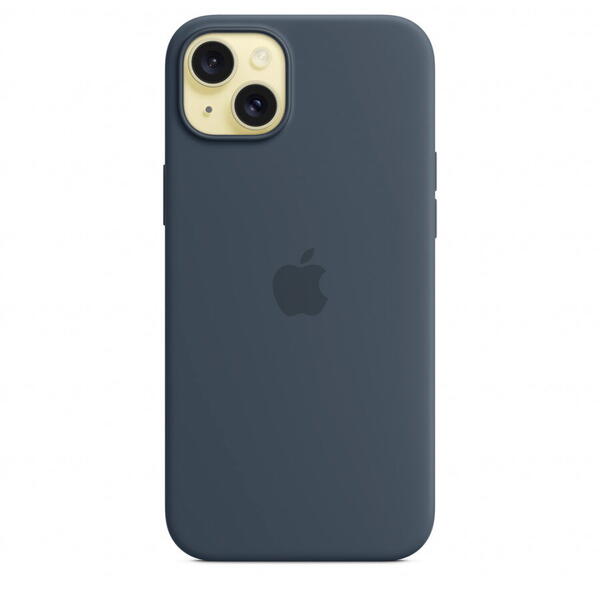 Husa telefon APPLE iPhone 15 Plus Silicone Case cu MagSafe, Albastru inchis