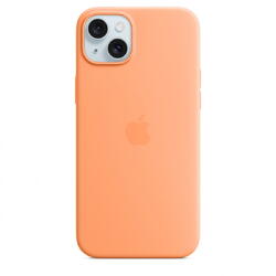Husa telefon APPLE iPhone 15 Plus Silicone Case cu MagSafe, Portocaliu