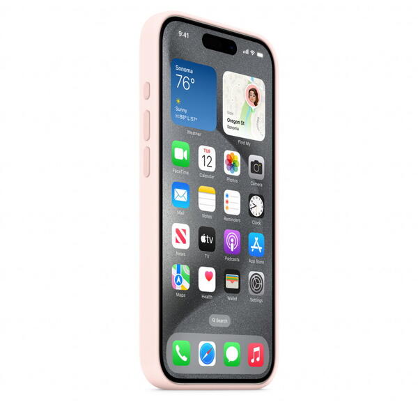 Husa telefon APPLE iPhone 15 Pro Silicone Case cu MagSafe, Roz