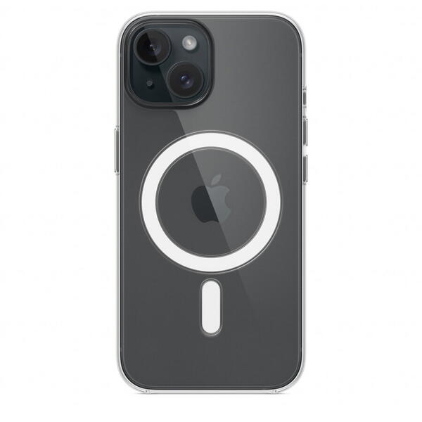 Husa telefon APPLE iPhone 15 Clear Case cu MagSafe, Transparent