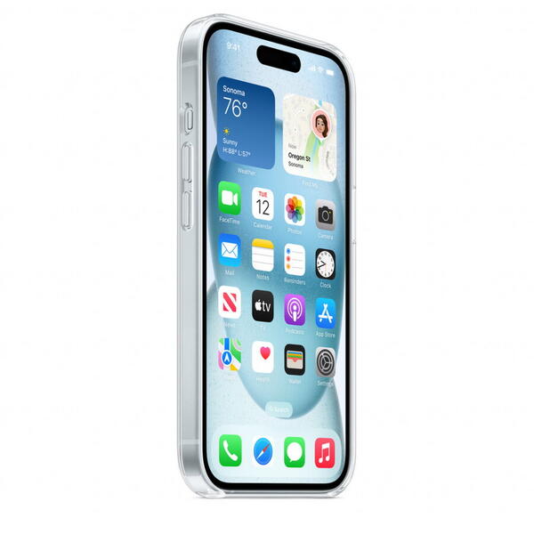 Husa telefon APPLE iPhone 15 Clear Case cu MagSafe, Transparent