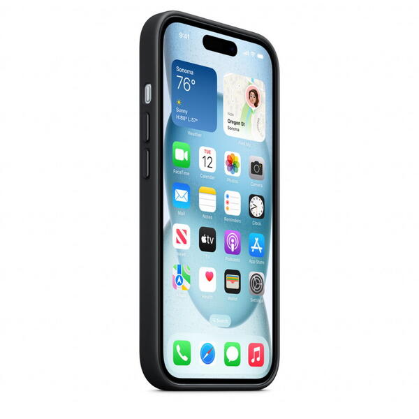 Husa telefon  Apple iPhone 15 FineWoven Case w MagSafe - Negru