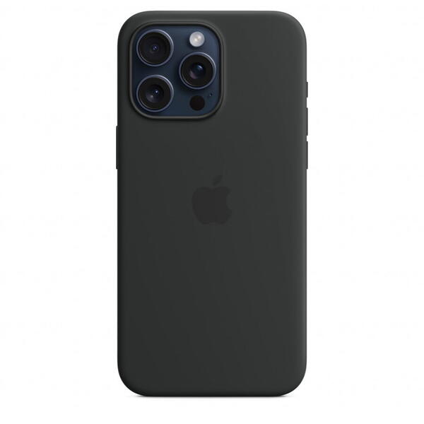 Husa telefon APPLE iPhone 15 Pro Max Silicone Case cu MagSafe - Negru