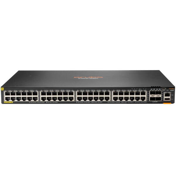 HP Hewlett Packard Enterprise Aruba 6200F 48G Class4 PoE 4SFP+ 740W Managed L3 Gigabit Ethernet (10/100/1000) Power over Ethernet (PoE) 1U Black
