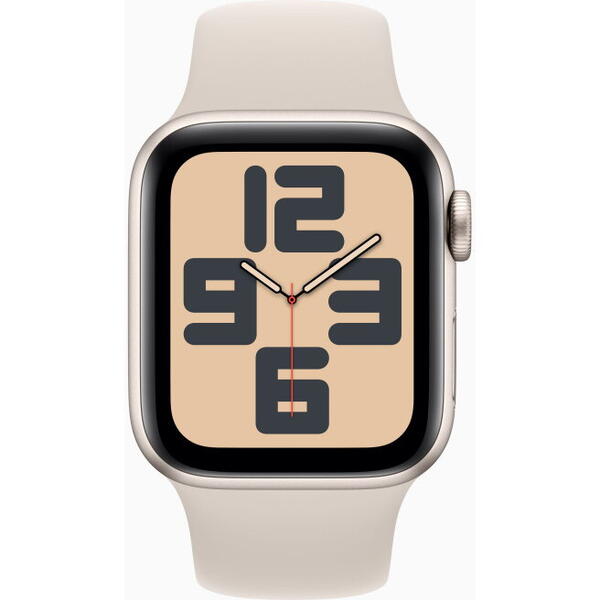 Apple Watch SE (2023), GPS, Carcasa Starlight Aluminium 40mm , Starlight Sport Band - M/L
