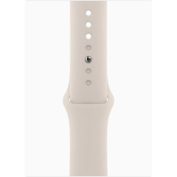 Apple Watch SE (2023), GPS, Carcasa Starlight Aluminium 44mm, Starlight Sport Band - M/L